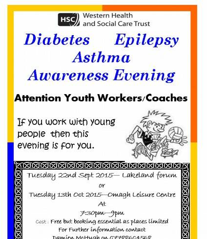Asthma Epilepsy and Diabetes Awareness evening for coaches